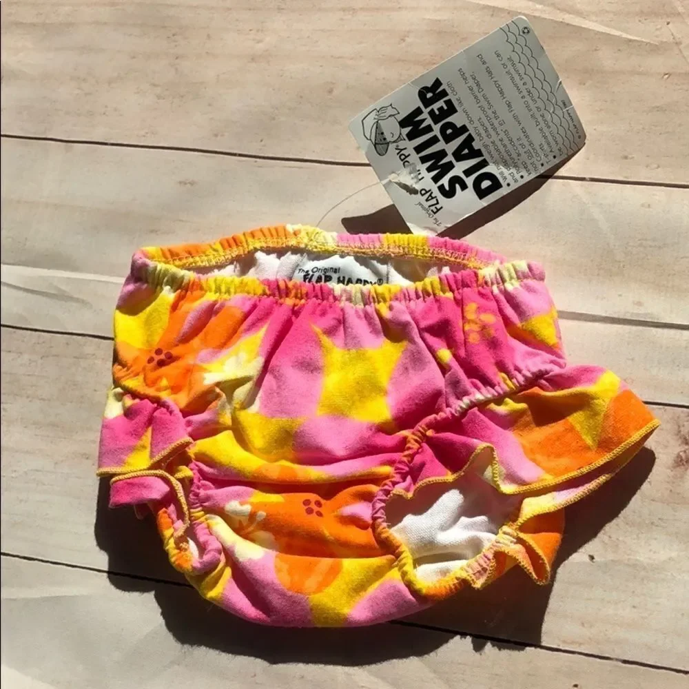 🍭6/$30 NWT Flap Happy Tropical Swim Diaper 6 mo